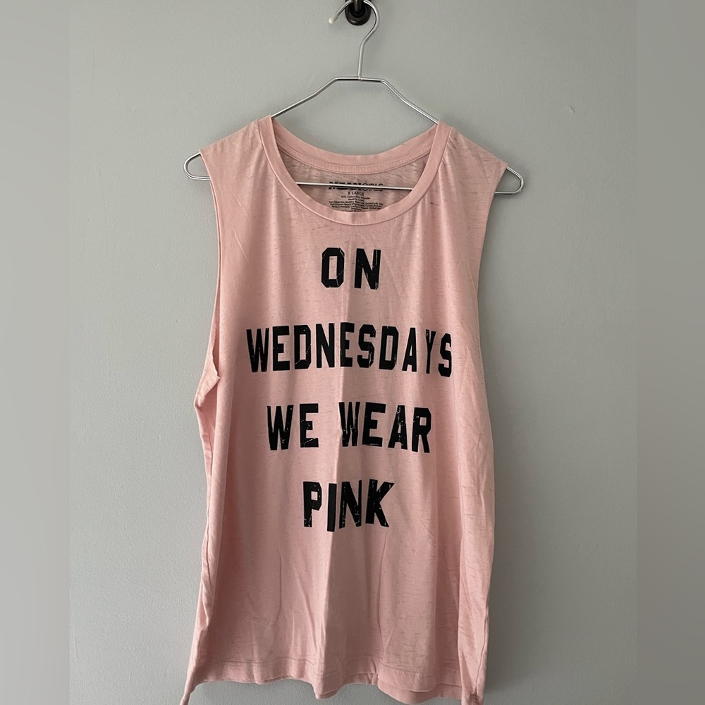Mean Girls On Wednesdays We Wear Pink Tank Size XL